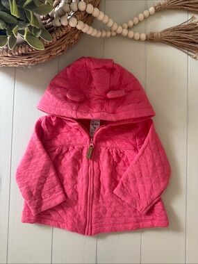 Baby Girl Pink Quilted Hooded Jacket